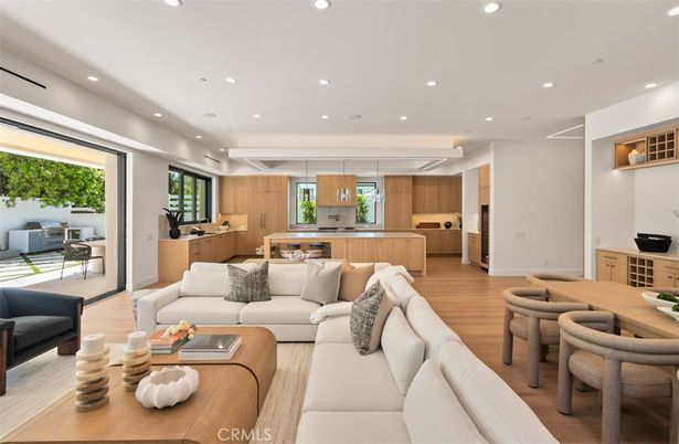Dining room, Interior, Kitchen, Living room, Recessed Lighting, Wood Texture Flooring