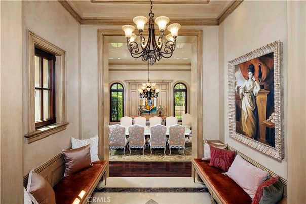 Chandelier, Dining room, Interior, Recessed Lighting