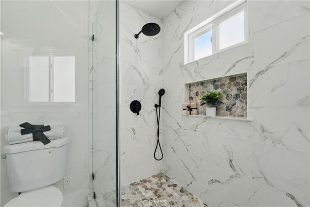 Bathroom, Glass Shower, Interior, Marble Walls