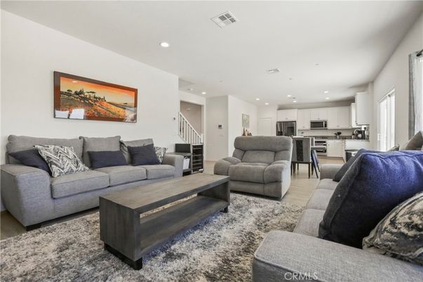 Interior, Kitchen, Living room, Recessed Lighting, Stainless Steel Appliances, Wood Texture Flooring