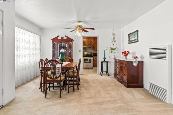 Dining room, Fireplace, Interior, Kitchen, Stainless Steel Appliances