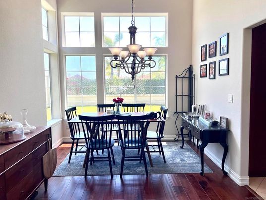 Chandelier, Dining room, Interior, Wood Texture Flooring