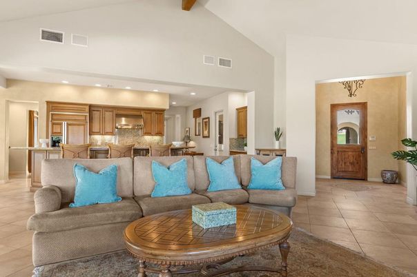 Interior, Kitchen, Living room, Recessed Lighting, Wooden Beams