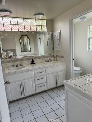 Bathroom, Dual Sink Vanities, Interior, Tile Countertops