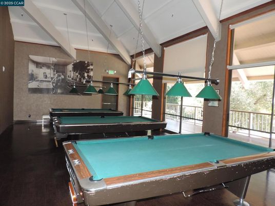 Billiard Table, Game Room, Interior, Pendant Lights, Wood Texture Flooring
