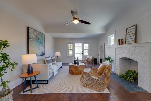Fireplace, Interior, Living room, Stone Walls, Wood Texture Flooring
