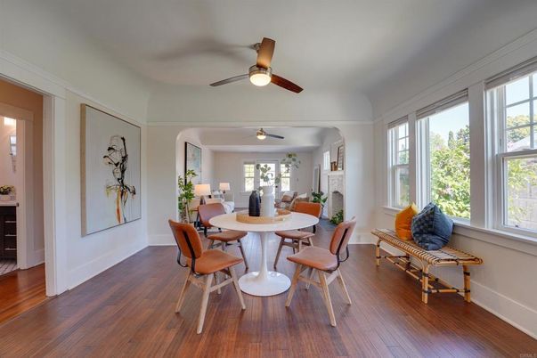 Dining room, Interior, Wood Texture Flooring