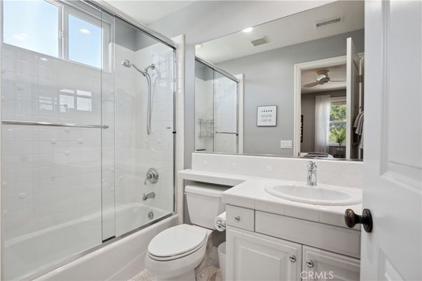 Bathroom, Glass Shower, Interior, Recessed Lighting, Tile Countertops