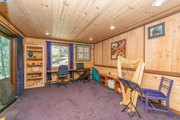 Home Office, Interior, Recessed Lighting, Wooden Ceilings, Wooden Walls
