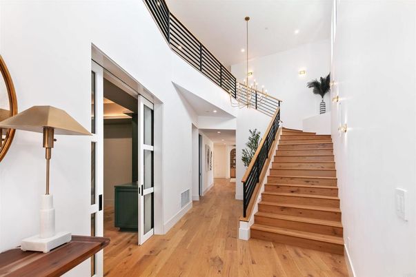 Chandelier, Interior, Recessed Lighting, Wood Texture Flooring
