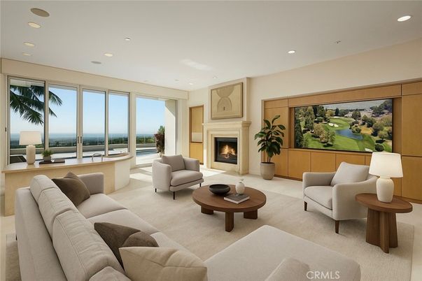 Fireplace, Interior, Living room, Recessed Lighting, Water