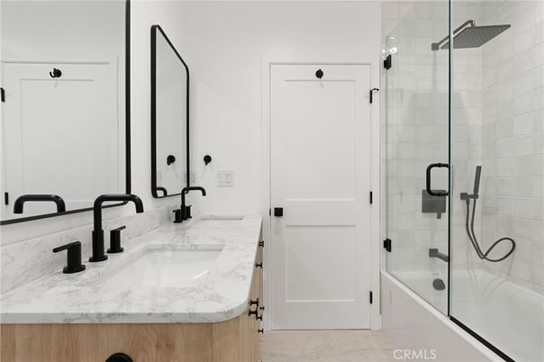 Bathroom, Dual Sink Vanities, Glass Shower, Interior