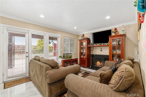 Fireplace, Interior, Living room, Marble, Recessed Lighting