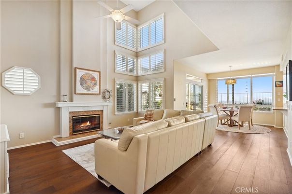 Chandelier, Dining room, Fireplace, Interior, Living room, Pendant Lights, Wood Texture Flooring