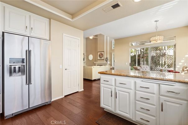 Interior, Kitchen, Pendant Lights, Wood Texture Flooring