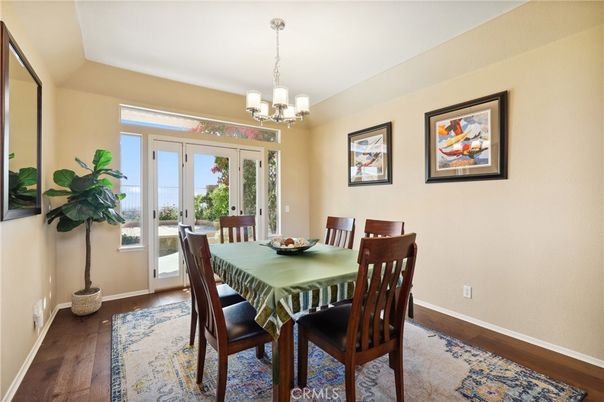 Chandelier, Dining room, Interior, Wood Texture Flooring