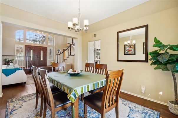 Chandelier, Dining room, Interior, Wood Texture Flooring