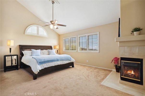 Bedroom, Fireplace, Interior