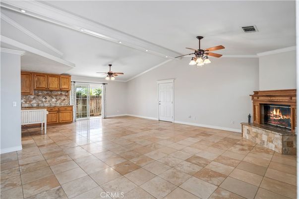 Empty room, Fireplace, Interior, Recessed Lighting