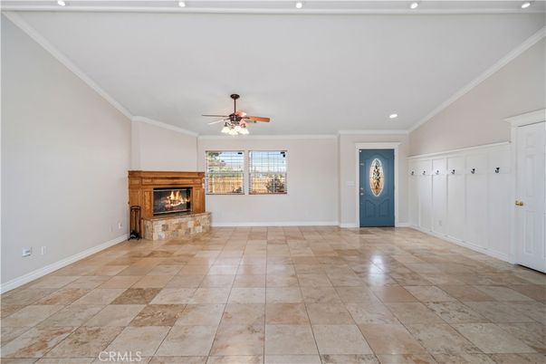 Empty room, Fireplace, Interior, Recessed Lighting