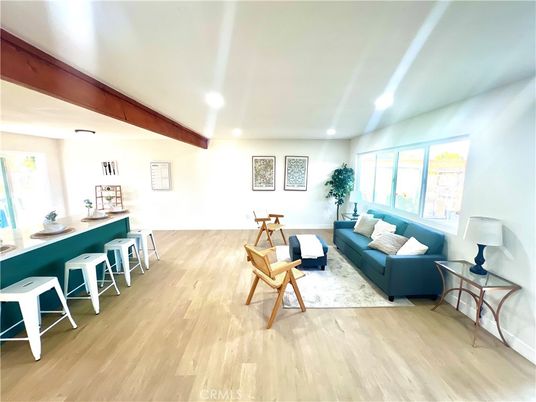 Interior, Living room, Recessed Lighting, Wooden Beams, Wood Texture Flooring