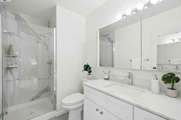 Bathroom, Glass Shower, Interior, Marble Walls