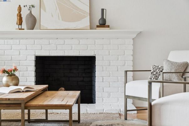 Fireplace, Home Office, Interior, Stone Walls