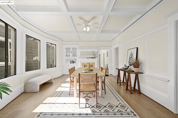 Dining room, Interior, Wood Texture Flooring