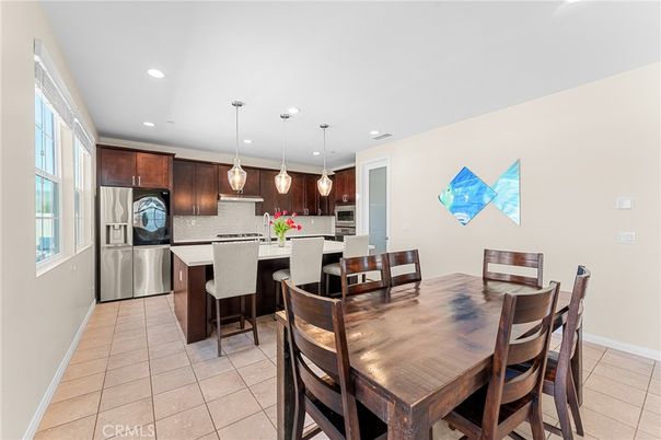 Dining room, Interior, Kitchen, Pendant Lights, Recessed Lighting, Stainless Steel Appliances