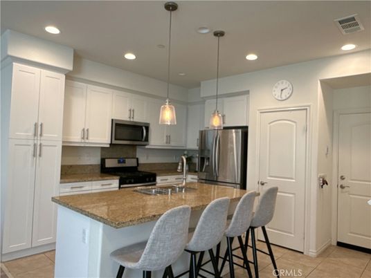 Interior, Kitchen, Pendant Lights, Recessed Lighting, Stainless Steel Appliances