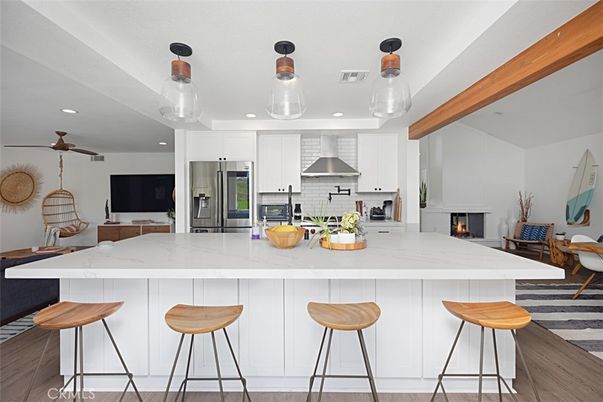 Dining room, Interior, Living room, Recessed Lighting, Wood Texture Flooring