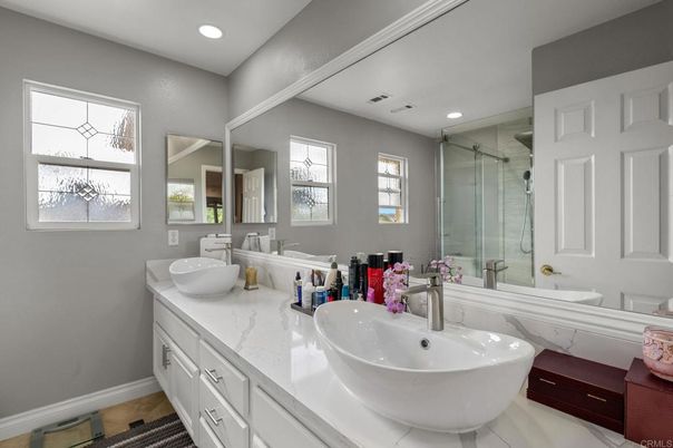Bathroom, Dual Sink Vanities, Free Standing Baths, Glass Shower, Interior, Recessed Lighting