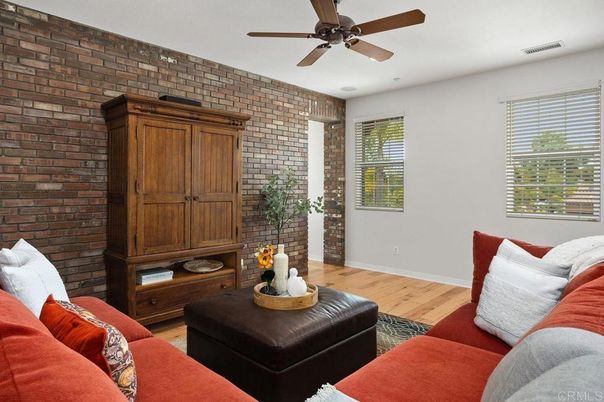 Interior, Living room, Stone Walls, Wood Texture Flooring