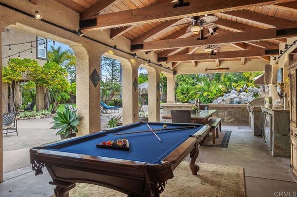 Billiard Table, Exterior, Fireplace, Game Room, Wooden Beams