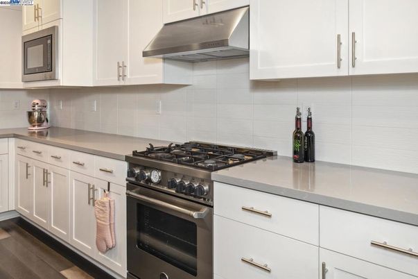 Interior, Kitchen, Stainless Steel Appliances, Wood Texture Flooring