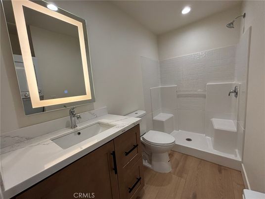 Bathroom, Interior, Recessed Lighting, Wood Texture Flooring
