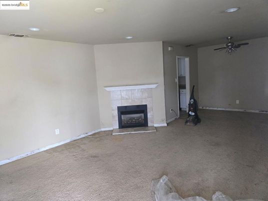Empty room, Fireplace, Interior, Recessed Lighting