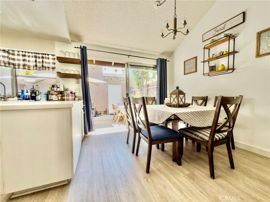 Chandelier, Dining room, Interior, Wood Texture Flooring