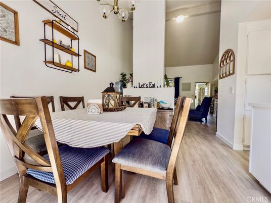Chandelier, Dining room, Interior, Wood Texture Flooring
