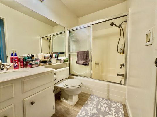 Bathroom, Glass Shower, Interior, Wood Texture Flooring