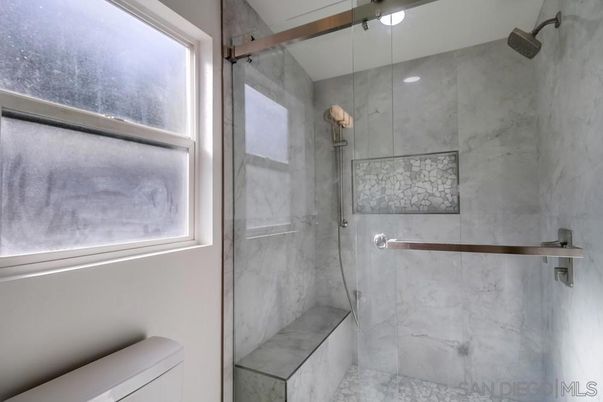 Bathroom, Glass Shower, Interior, Marble Walls