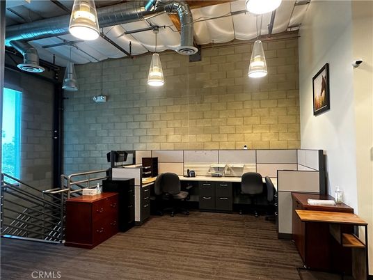 Home Office, Interior, Pendant Lights, Stone Walls