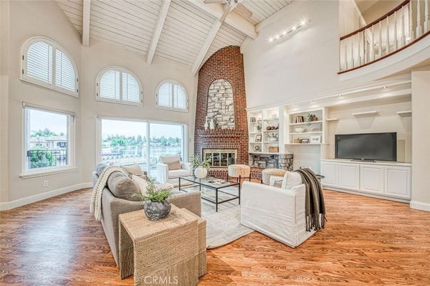 Fireplace, Interior, Living room, Stone Walls, Wood Texture Flooring
