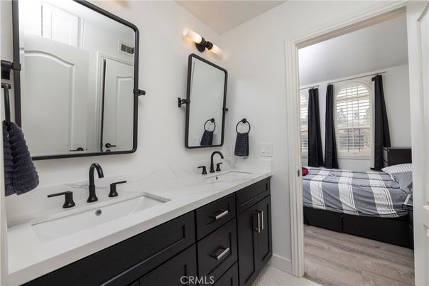 Bathroom, Bedroom, Dual Sink Vanities, Interior, Wood Texture Flooring