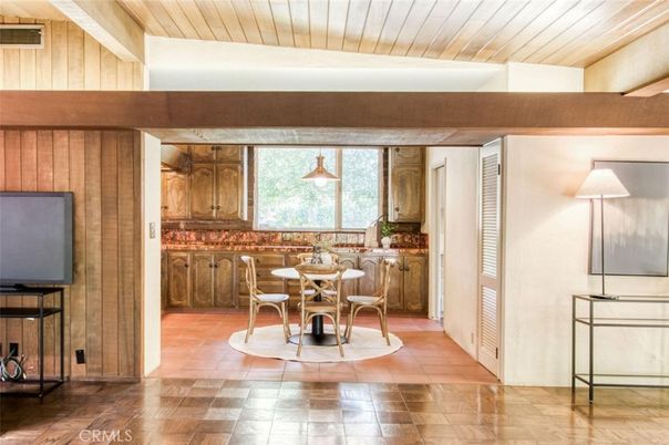 Dining room, Interior, Kitchen, Pendant Lights, Wooden Ceilings, Wood Texture Flooring