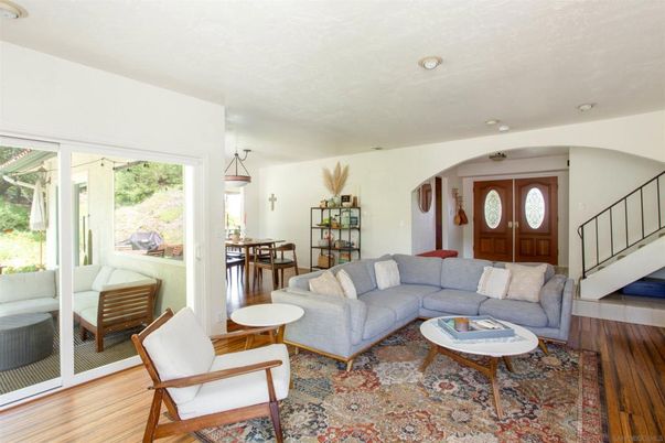 Dining room, Interior, Living room, Pendant Lights, Wood Texture Flooring