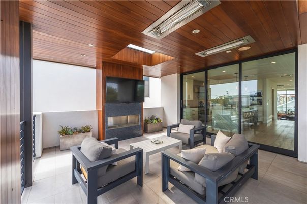 Fireplace, Interior, Living room, Recessed Lighting, Wooden Ceilings, Wooden Walls