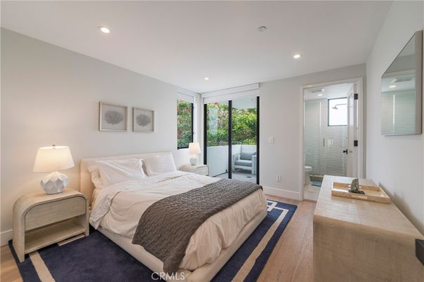 Bathroom, Bedroom, Glass Shower, Interior, Recessed Lighting, Wood Texture Flooring