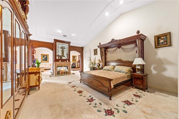 Bedroom, Fireplace, Interior, Recessed Lighting