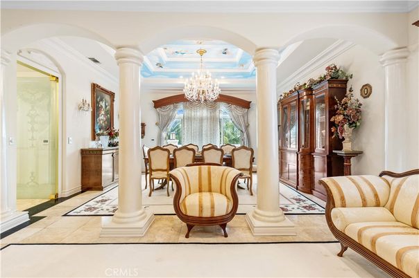 Chandelier, Dining room, Interior, Recessed Lighting